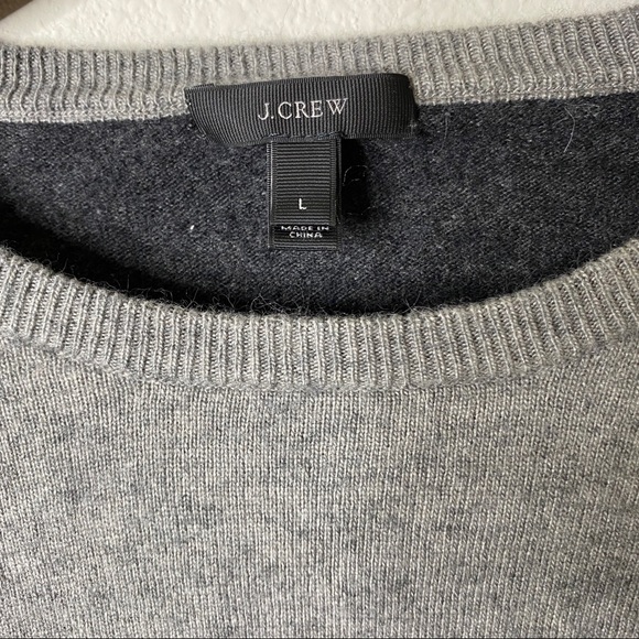 J Crew Wool Blend Side Button Color Block Sweater Large - Picture 6 of 9